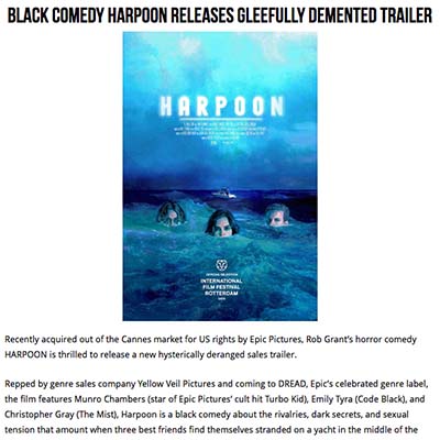 Black Comedy HARPOON Releases Gleefully Demented Trailer